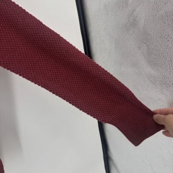 Max Studio Women’s Textured Cowl Neck Cranberry Red Cozy Sweater Size Medium - Picture 9 of 10